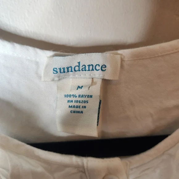 CLOSET CLEAN OUT *** Sundance Boho Ruffle Front Button Down Blouse Size Medium - Picture 2 of 7